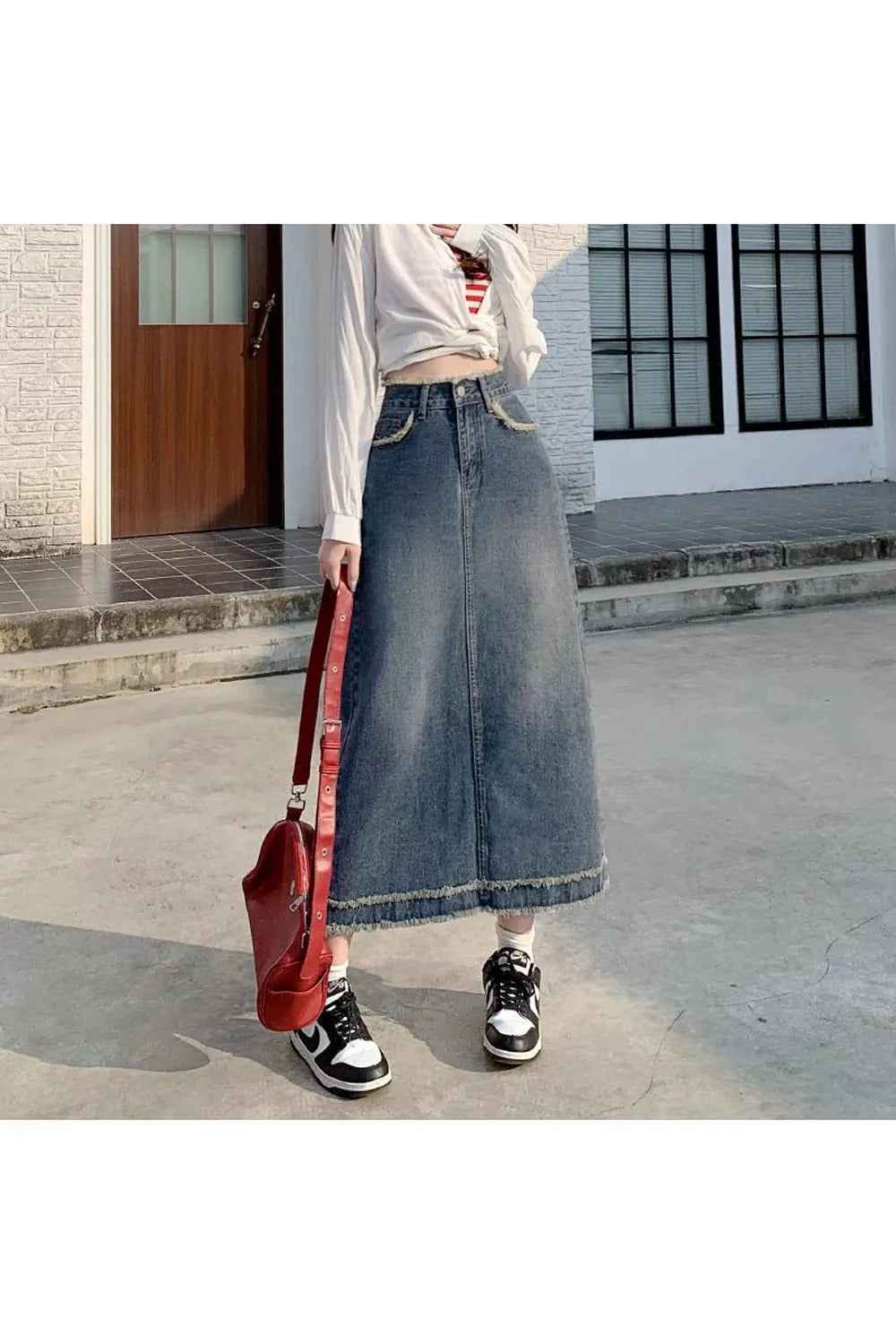 90s High Waist Jean Skirt