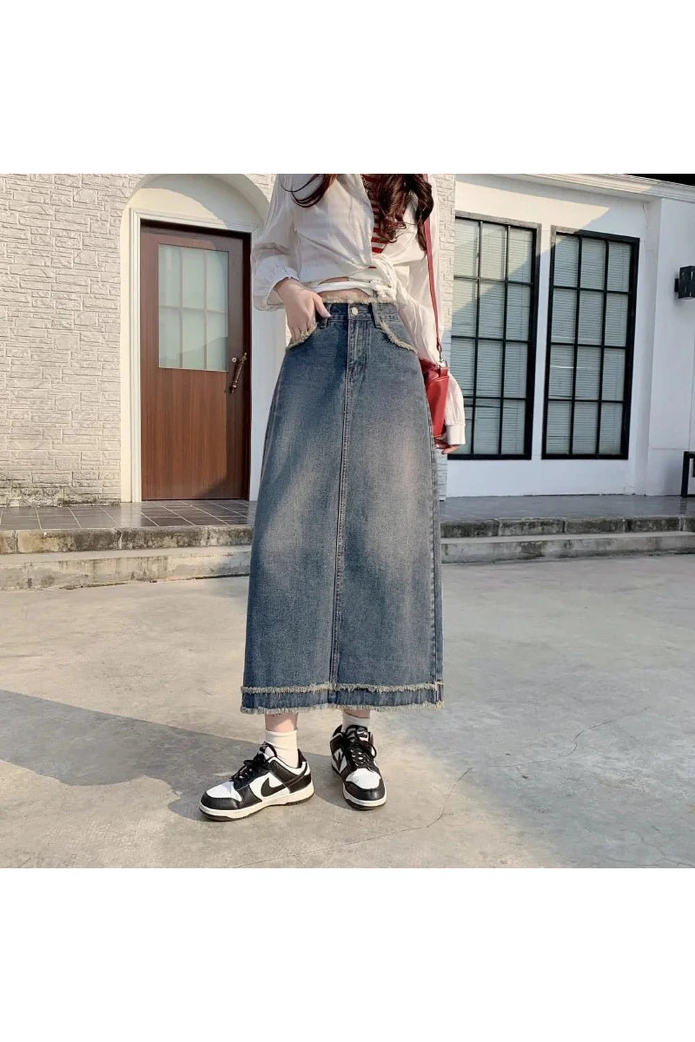 90s High Waist Jean Skirt