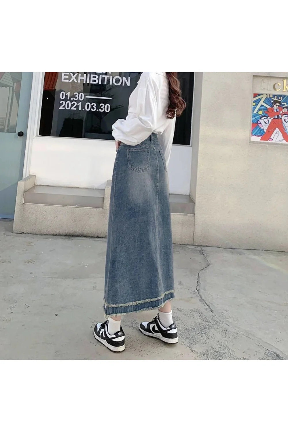 90s High Waist Jean Skirt