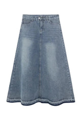 90s Vintage Long Denim Skirt