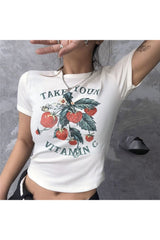 90s Vintage Strawberry Crop Top