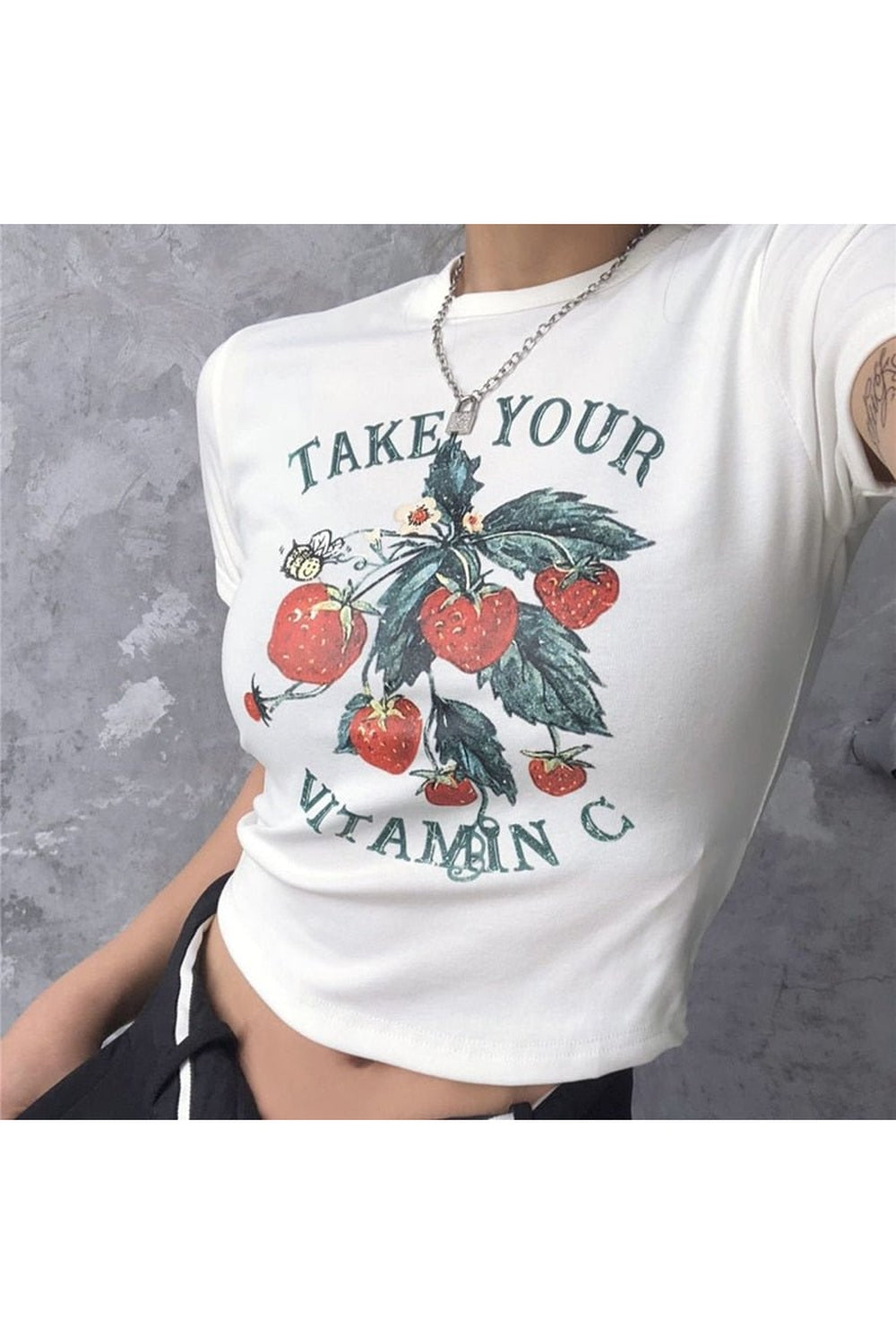 90s Vintage Strawberry Crop Top