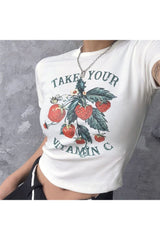 90s Vintage Strawberry Crop Top