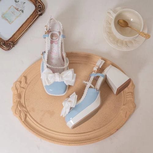 Lolita Pastel Bow Knot Mary Janes Lolita Shoes Sandals ON06