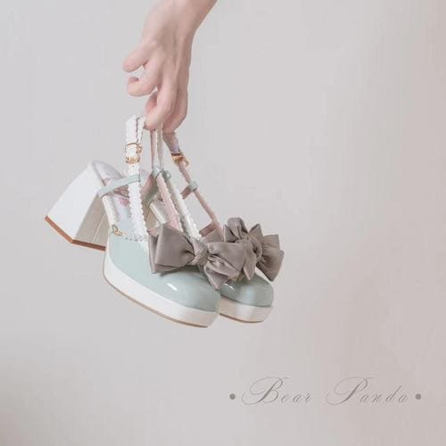 Lolita Pastel Bow Knot Mary Janes Lolita Shoes Sandals ON06