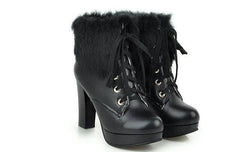 Black/White/Pink/Beige Elegant High-heeled Boots