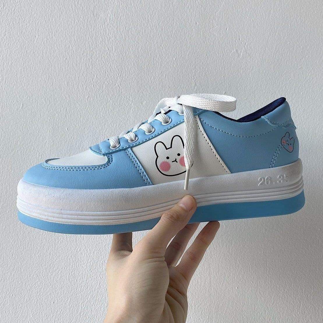 Blue/Yellow Candy Bunny Kawaii Sneakers