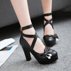Cute Bow Black/Pink Shoes
