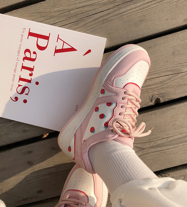 Pink strawberry Kawaii Sneakers BE776
