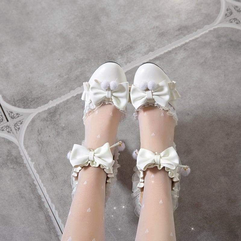 Black/Pink/White Fashion Kawaii Lolita High Heeled Cute Shoes SS1861