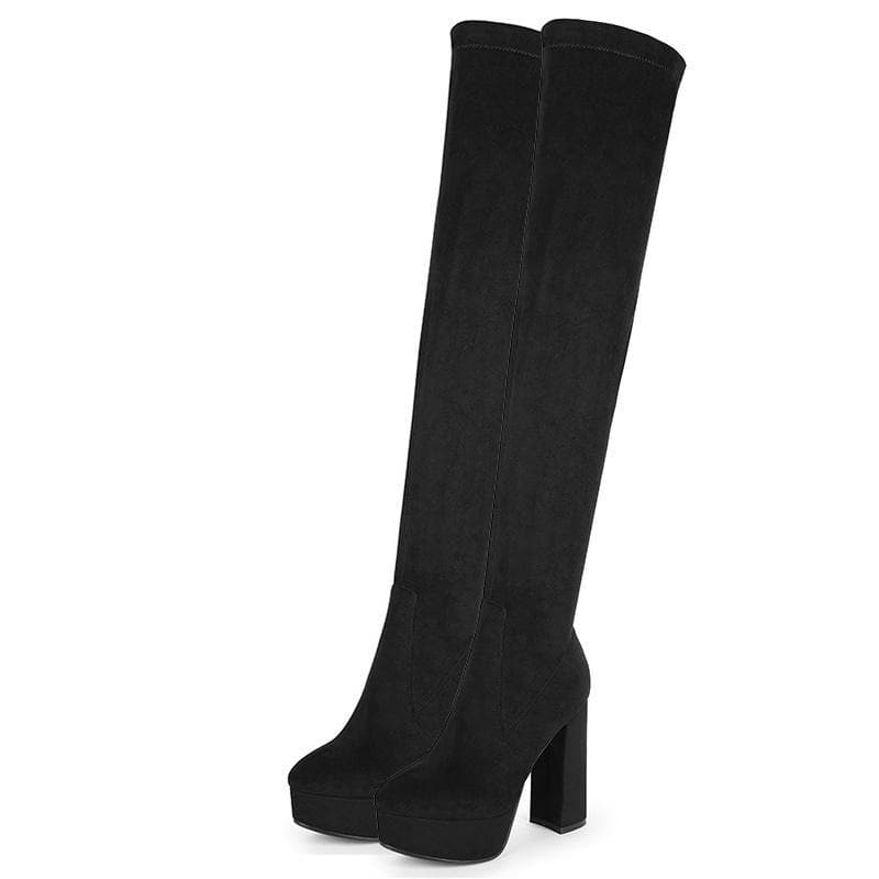 Zipper Knee High Heels Boots SP215