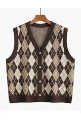 Classic Argyle Knit Vest