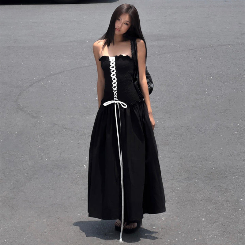 Personalized tie waist street dress