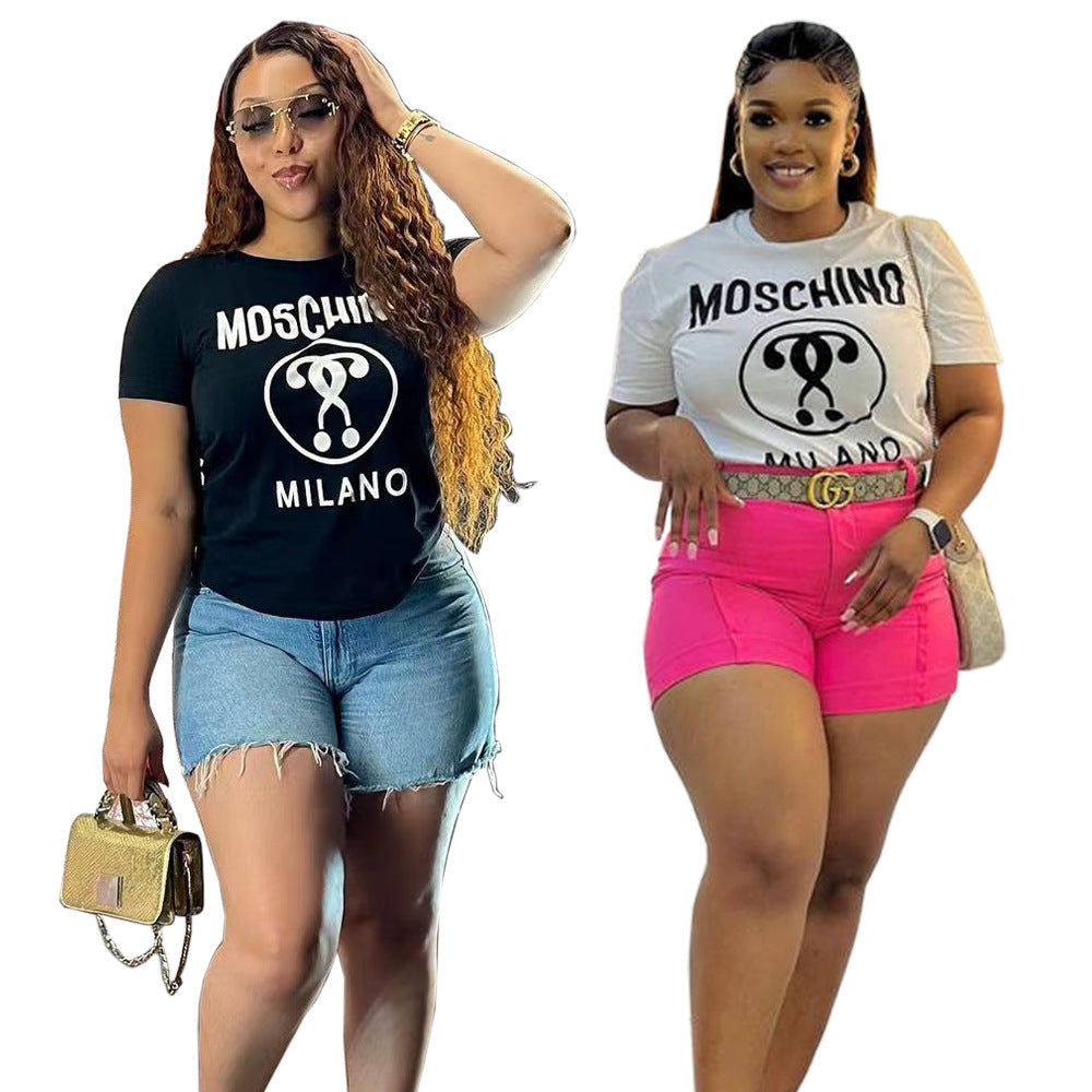 Cotton printed short T-shirt