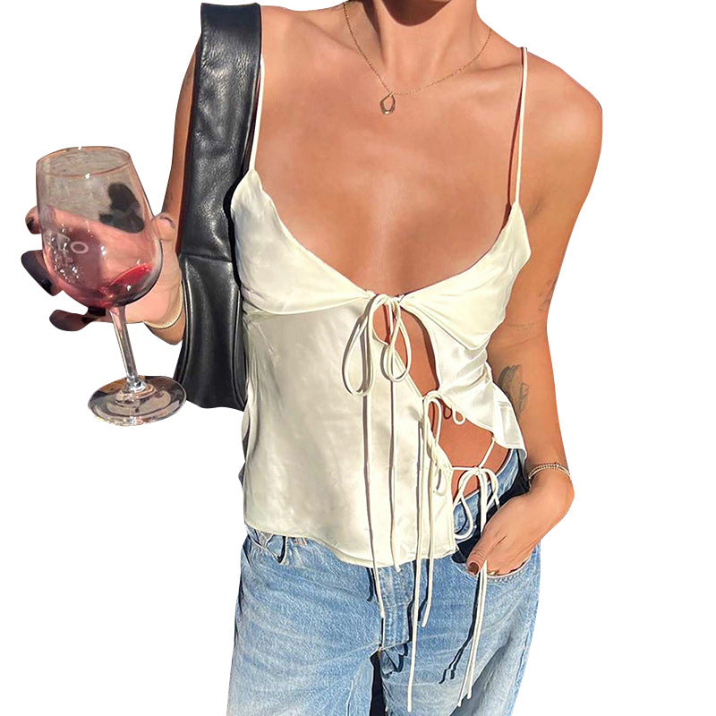 Off-Shoulder Camisole Hollow Top