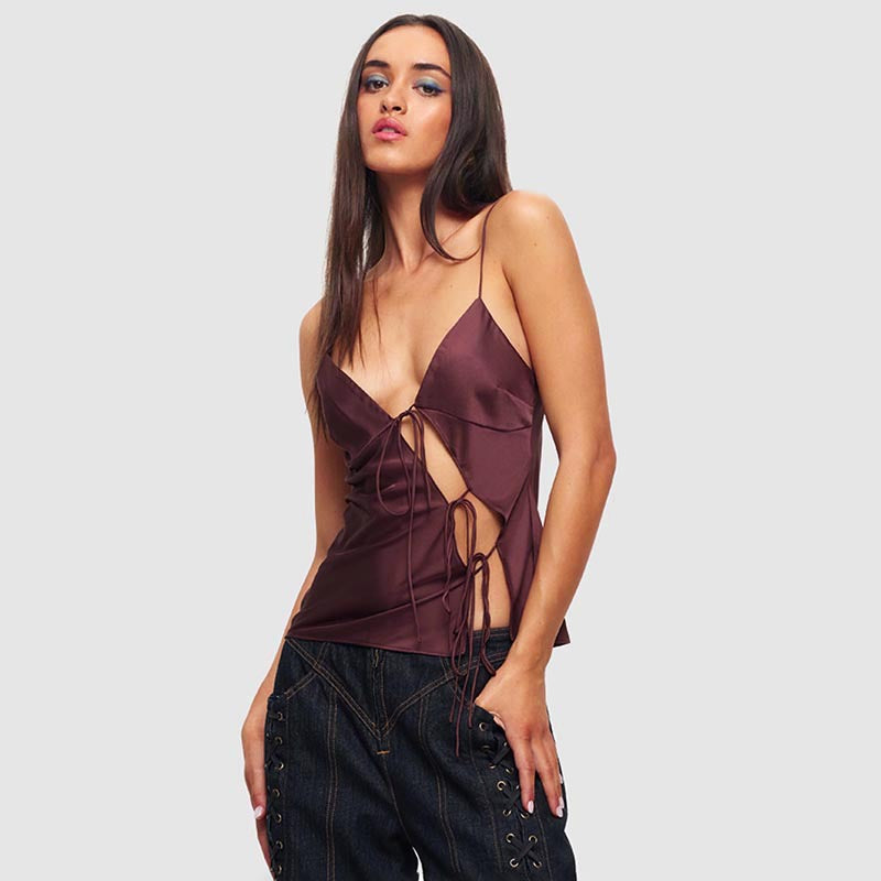 Off-Shoulder Camisole Hollow Top