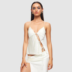 Off-Shoulder Camisole Hollow Top