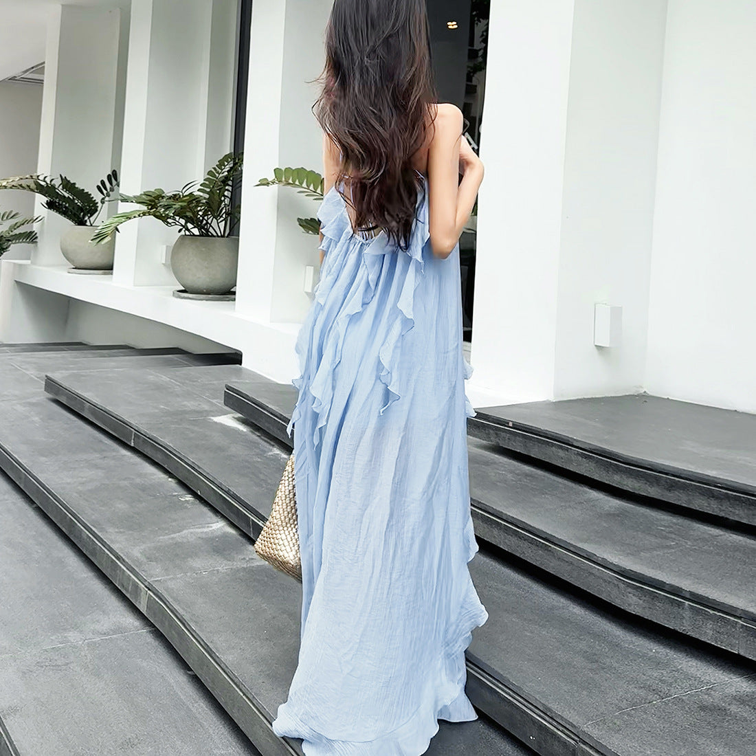 3D Flower Dress with Dynamic Ruffles