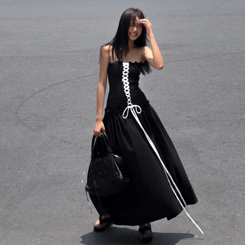 Personalized tie waist street dress