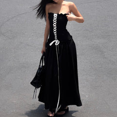 Personalized tie waist street dress