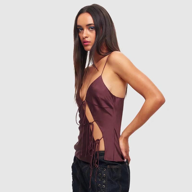 Off-Shoulder Camisole Hollow Top