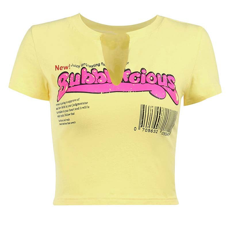 Hollowed-Out Short-Sleeved T-Shirt Top