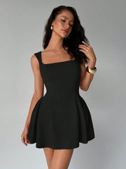 Square neck sleeveless suspender dress