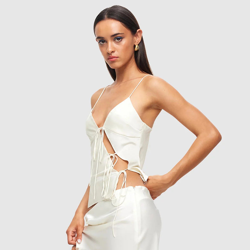 Off-Shoulder Camisole Hollow Top