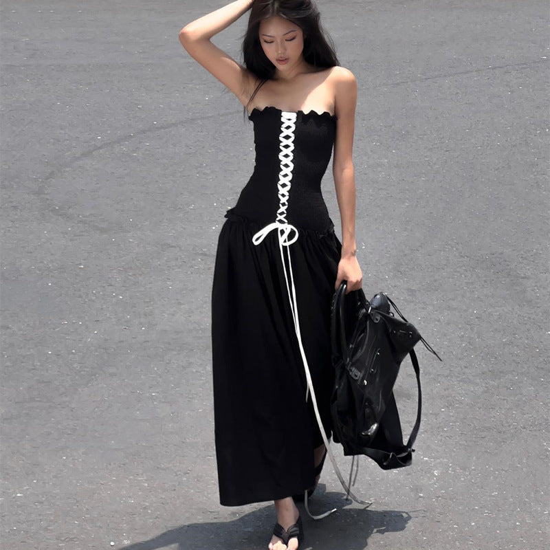 Personalized tie waist street dress