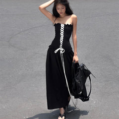Personalized tie waist street dress