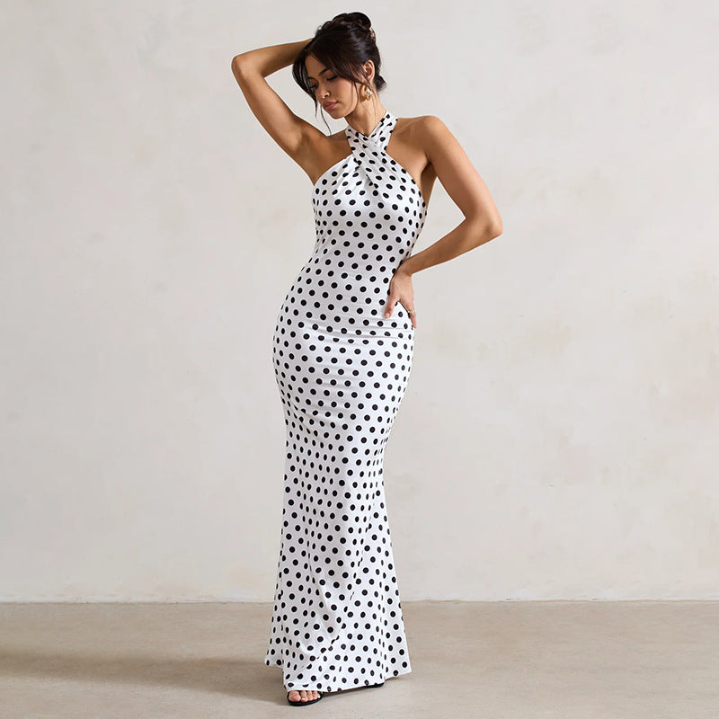 Halter Neck Polka Dot Dress