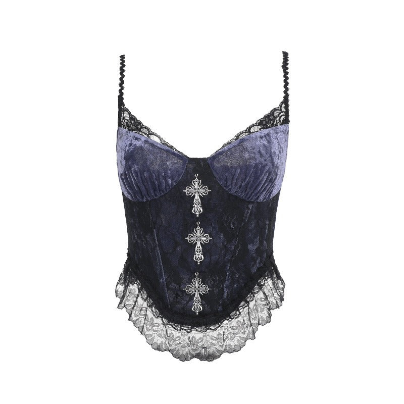 Dark Gothic Lace Purple Strappy