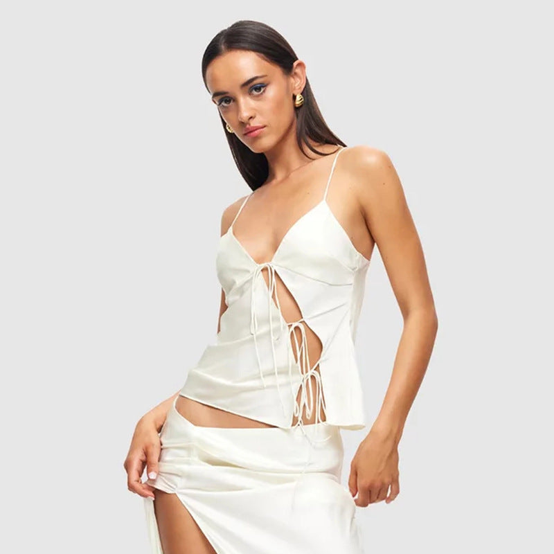 Off-Shoulder Camisole Hollow Top
