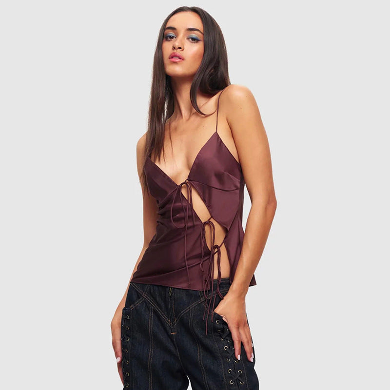 Off-Shoulder Camisole Hollow Top