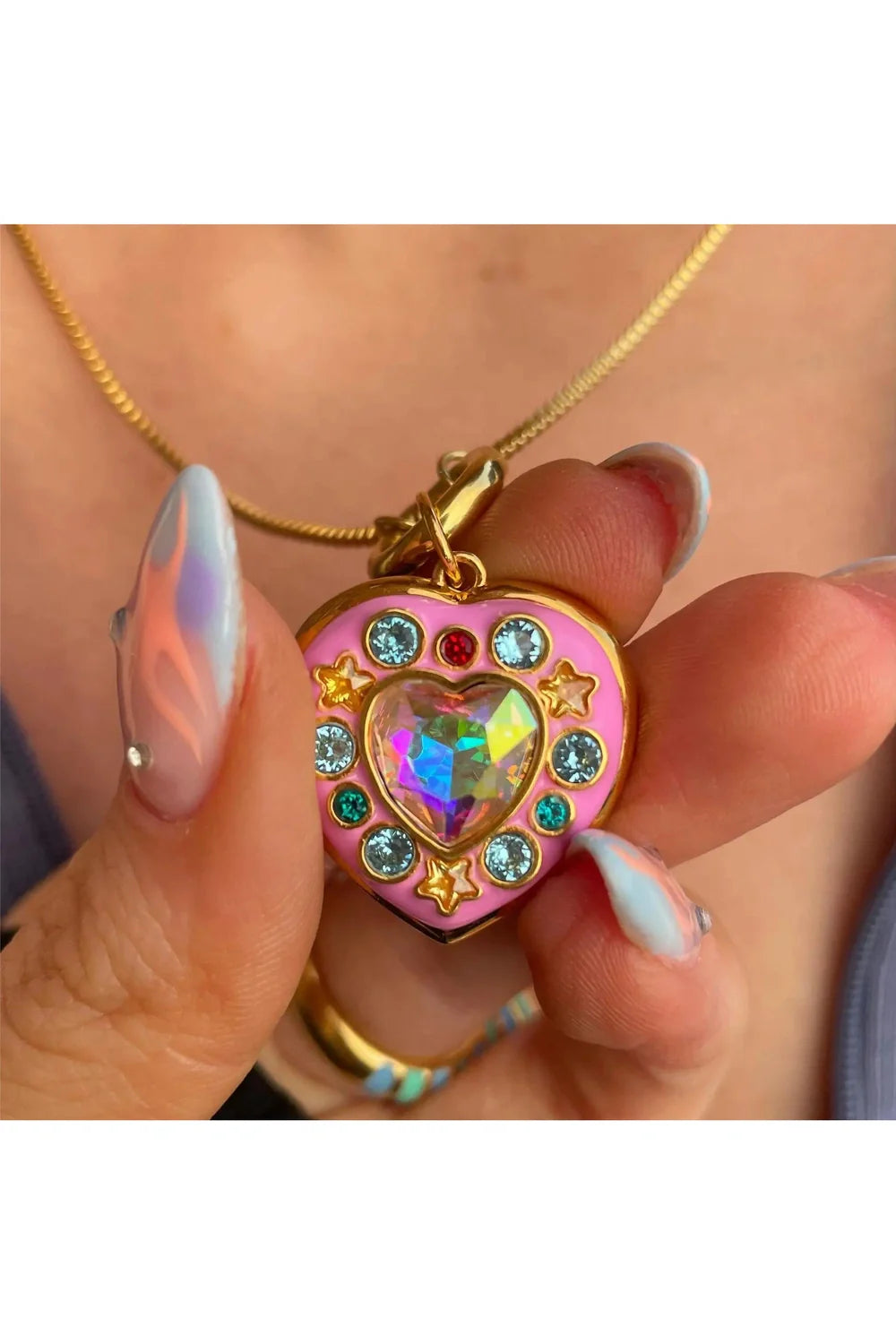 Collier cadre photo en forme de cœur