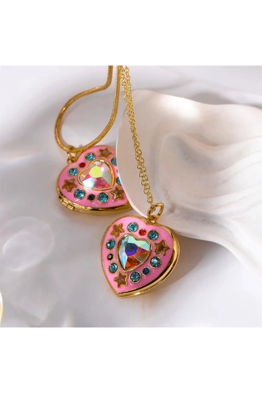 Collier cadre photo en forme de cœur