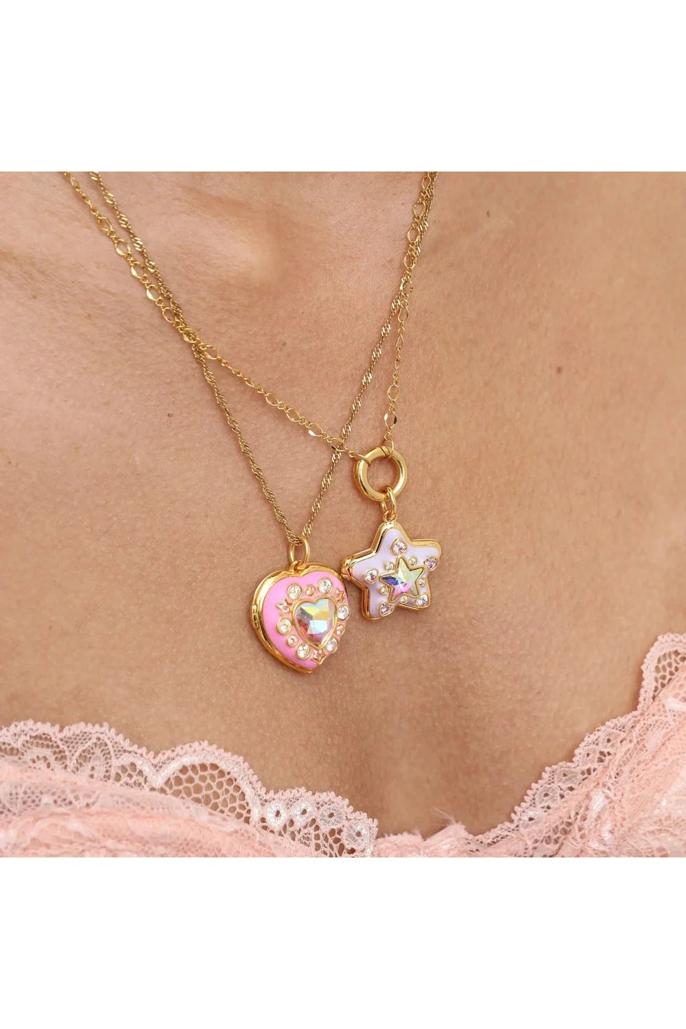 Collier cadre photo en forme de cœur