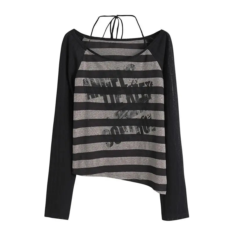 Grunge Striped Slouch Top