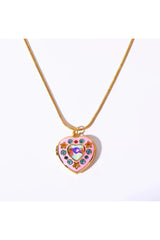 Collier cadre photo en forme de cœur