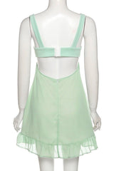 A-Line Mini Green Dress