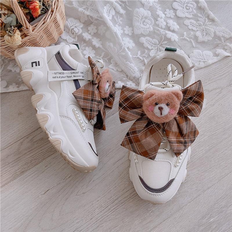 Kawaii Sweet Bear Cartoon Bow Lace Up Sneakers SS2124