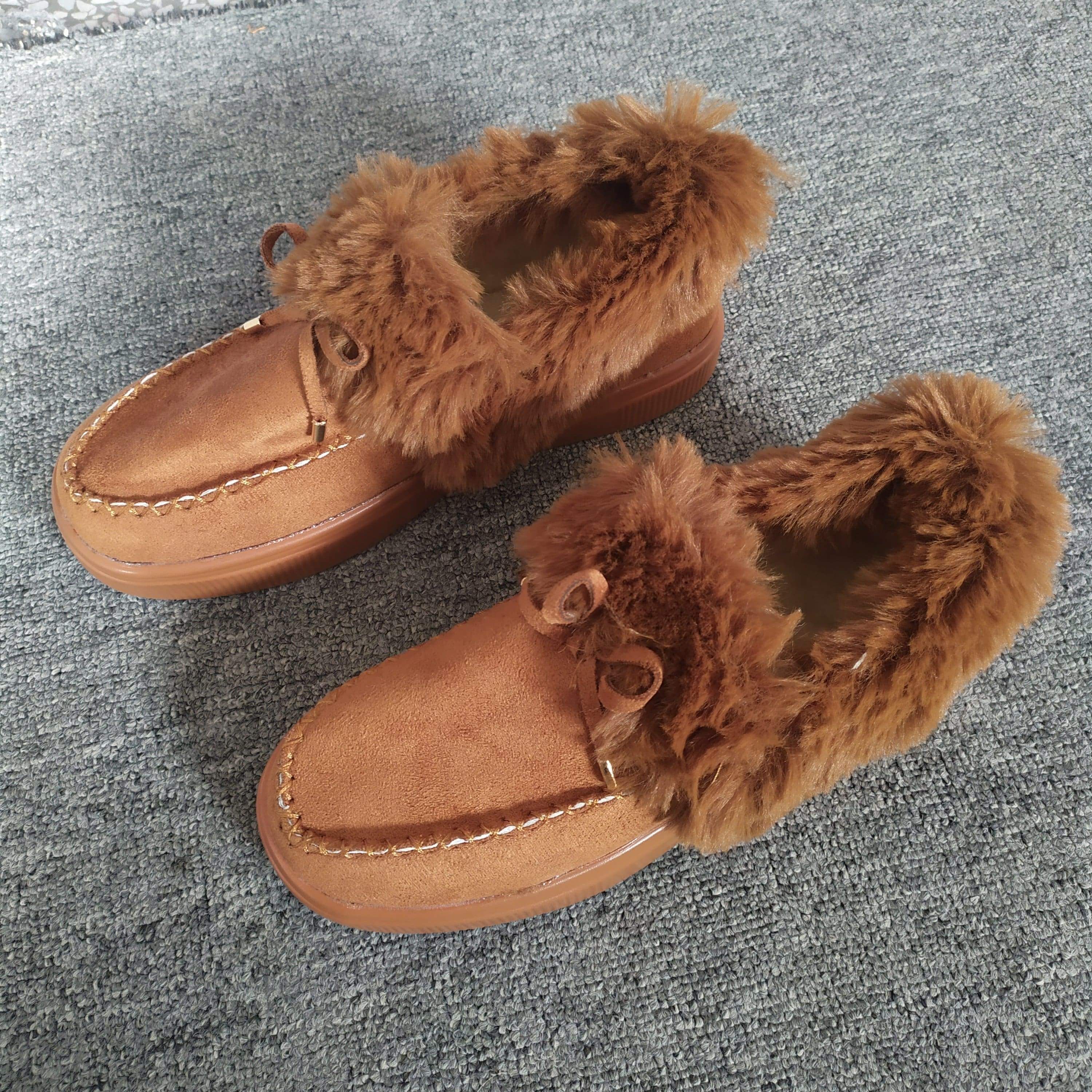 Winter Thick-soled Warm Fur Cotton Shoes Loafers