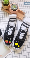Fruit Canvas Black Shoes BE784