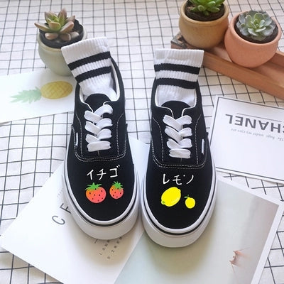Fruit Canvas Black Shoes BE784