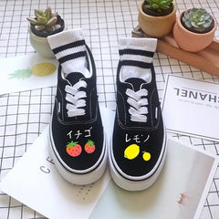 Fruit Canvas Black Shoes BE784