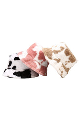 Aesthetic Cow Print Plush Bucket Hat