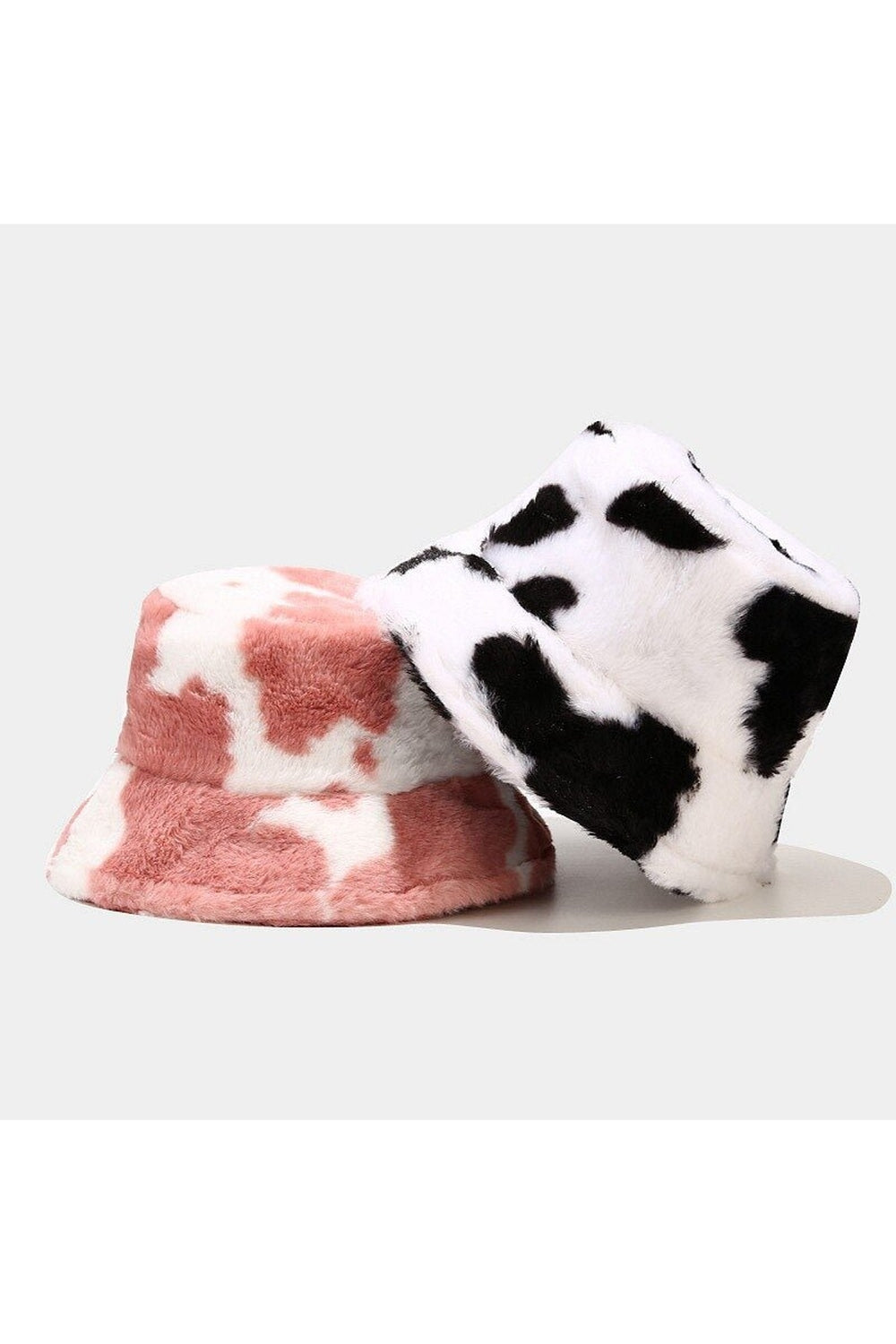 Aesthetic Cow Print Plush Bucket Hat