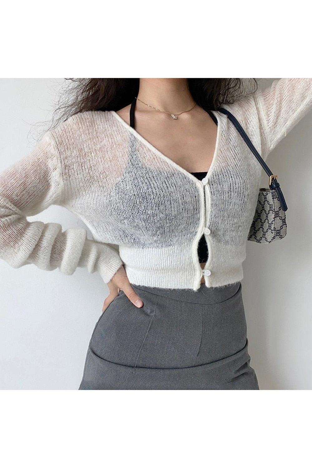 Fall Aesthetic Knit Crop Cardigan