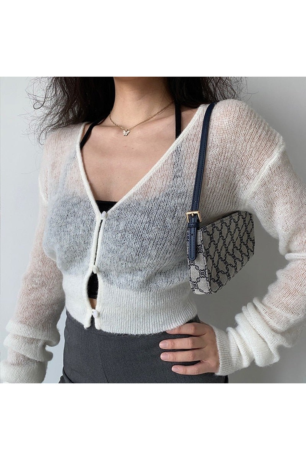 Fall Aesthetic Knit Crop Cardigan