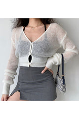 Fall Aesthetic Knit Crop Cardigan